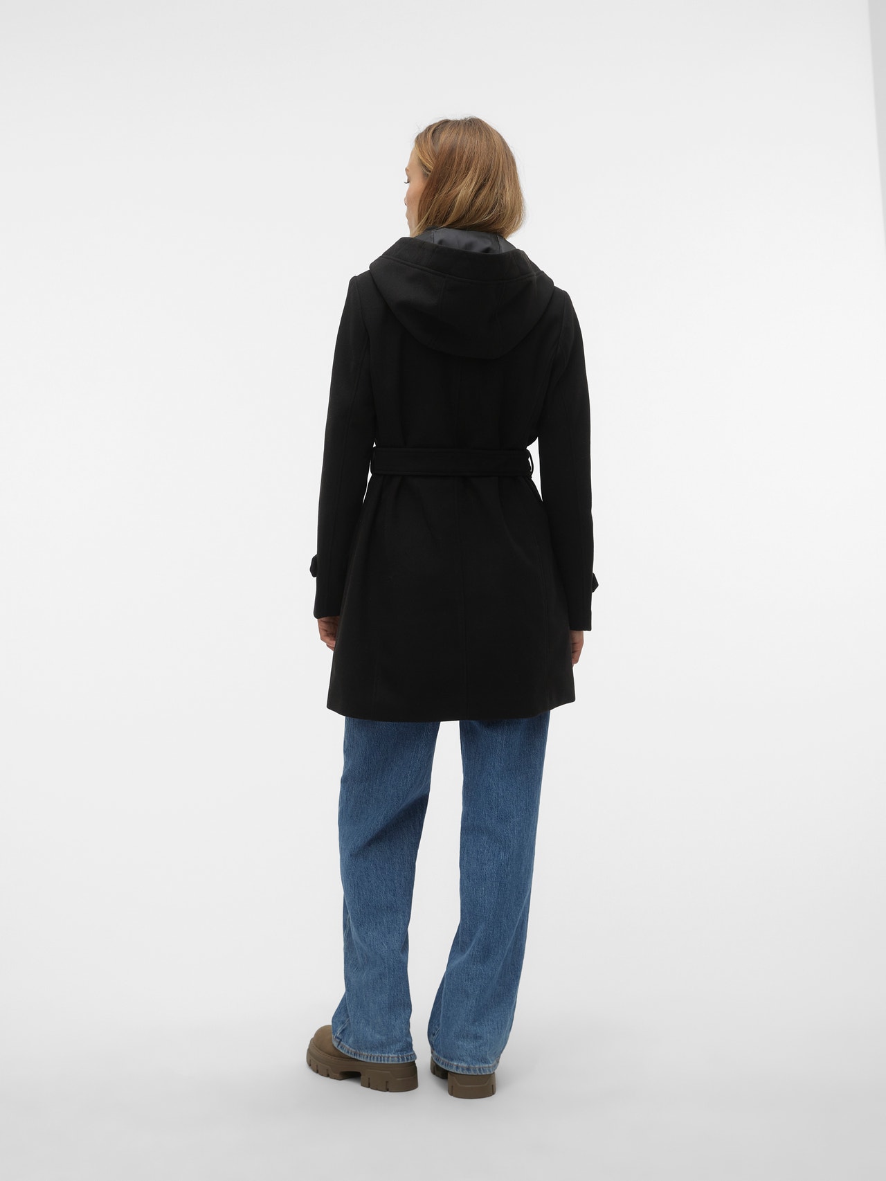 VERO MODA Manteau VMANNE Long Femme - Manteau D'Hiver Ceinturé Avec Col à Revers Et Poches