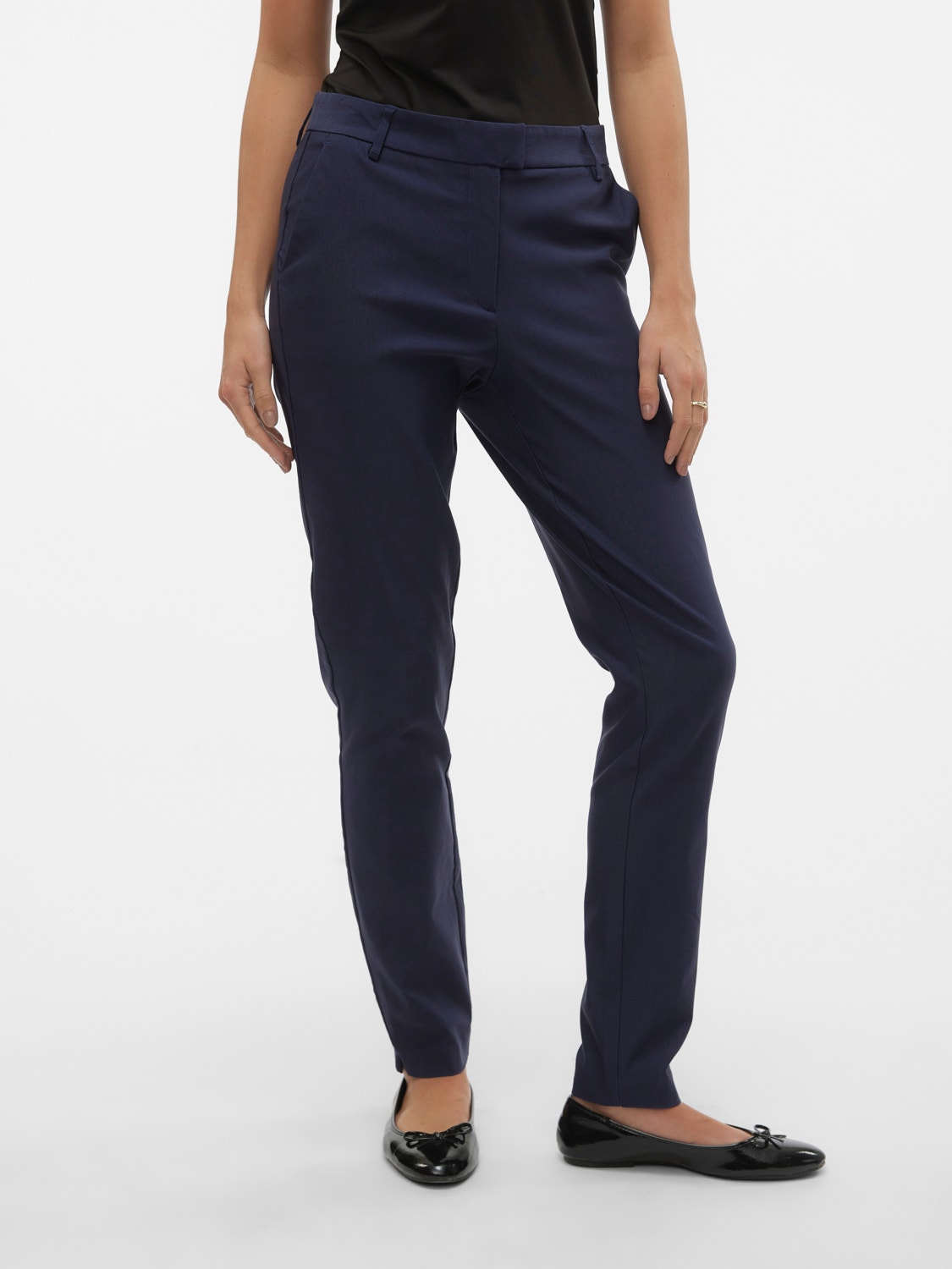 Vero Moda VMMILLE Mid waist Trousers -Navy Blazer - 10305913