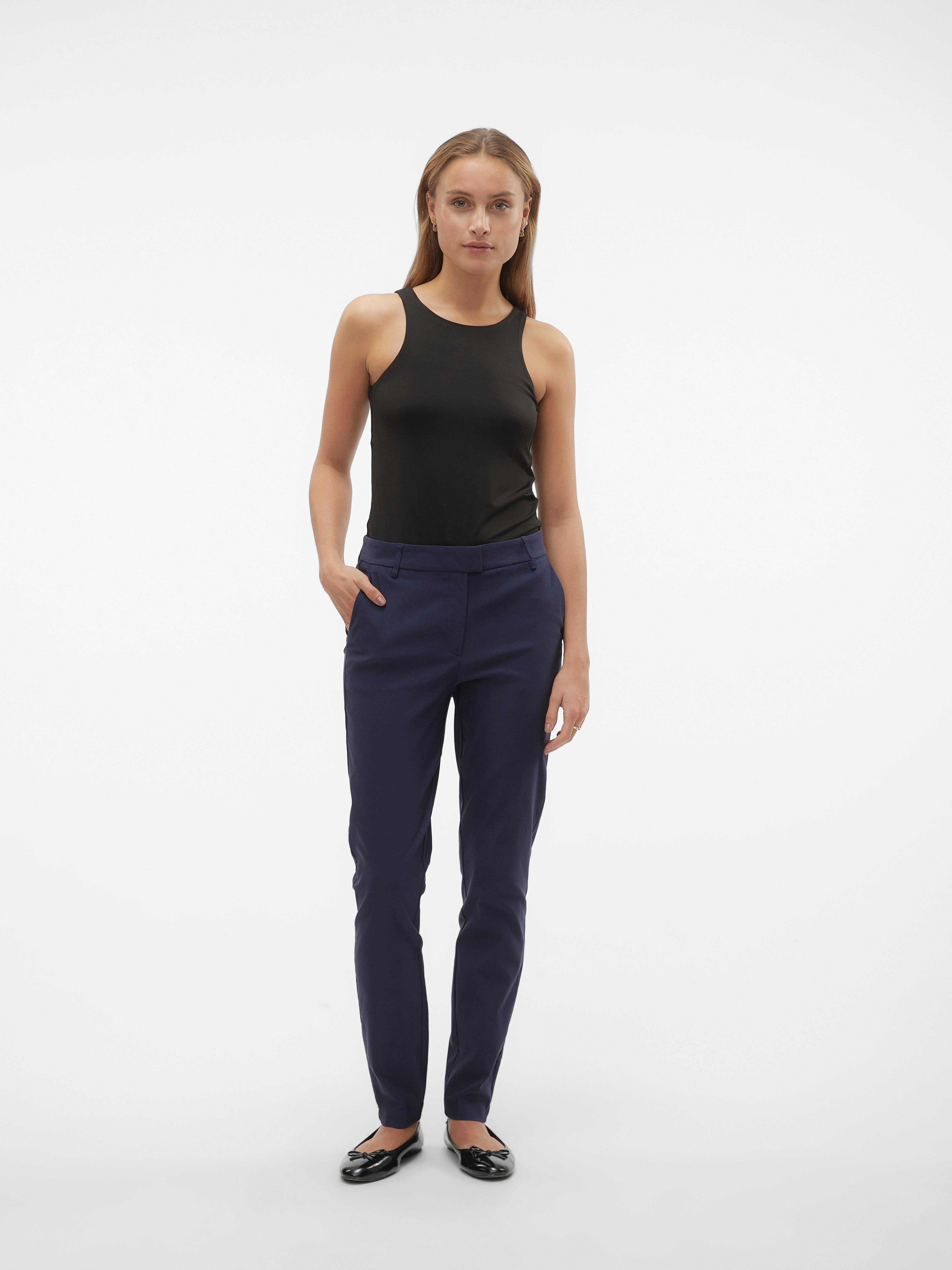 VMMILLE Mittlere Taille Hose | Dunkelblau | Vero Moda®