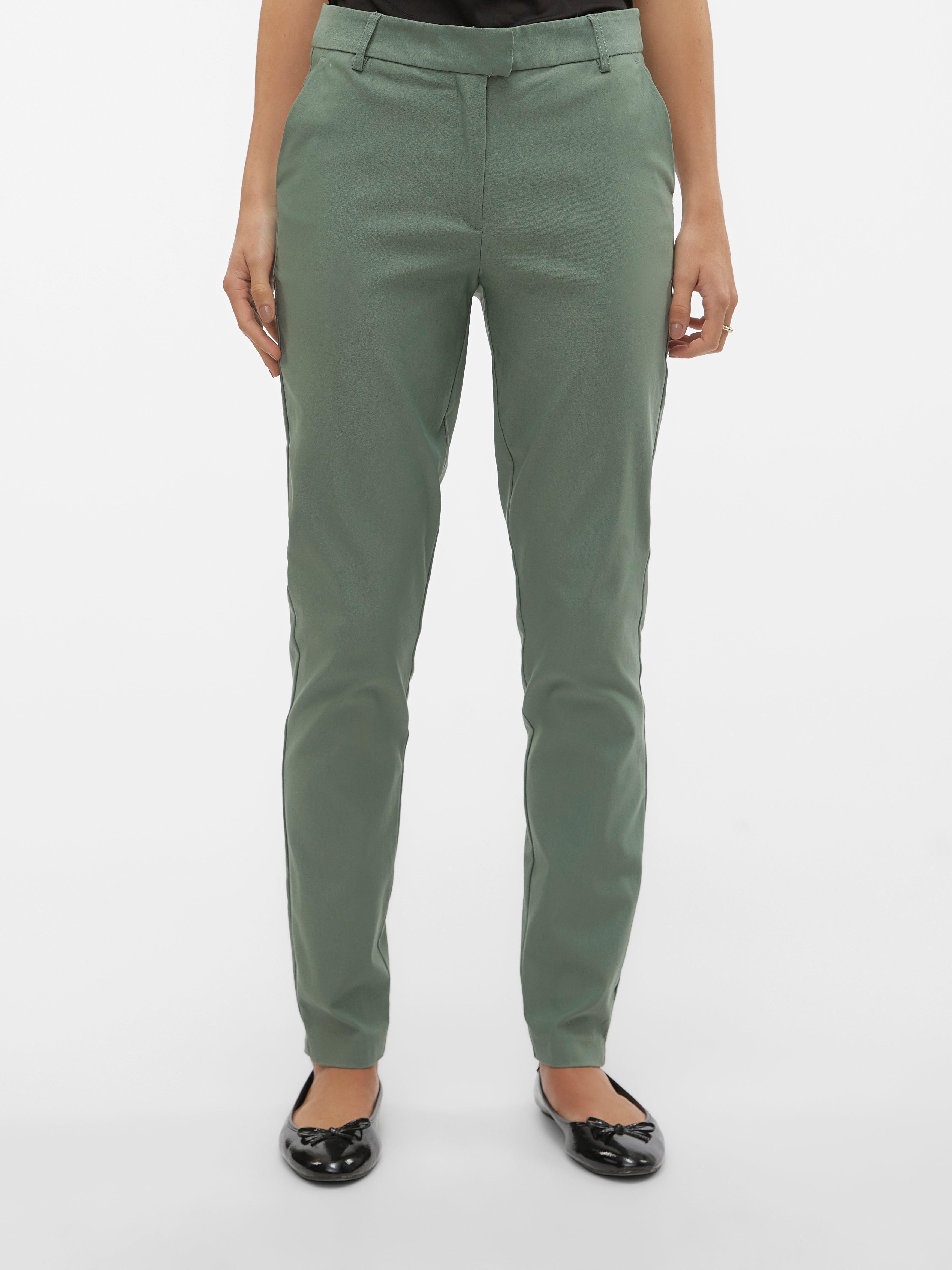 VMMILLE Mittlere Taille Hose | Mittelgrün | Vero Moda®
