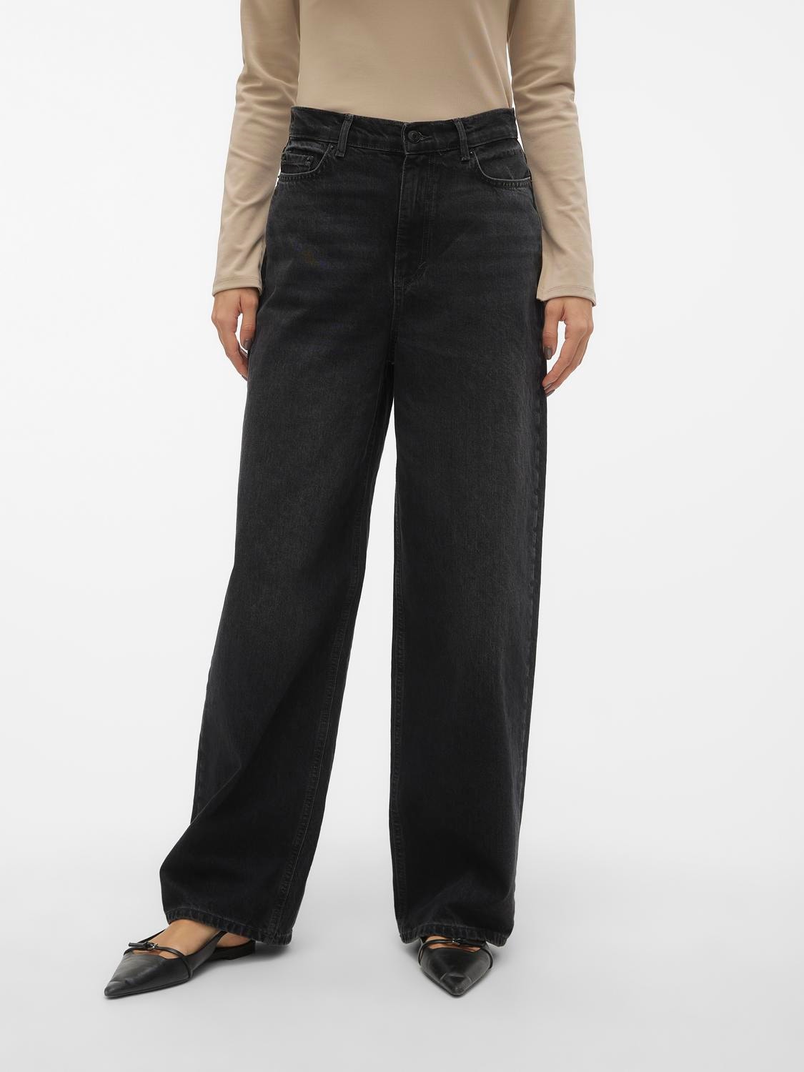 Vero Moda VMTAYLOR Mid rise Baggy fit Jeans -Black Denim - 10306152