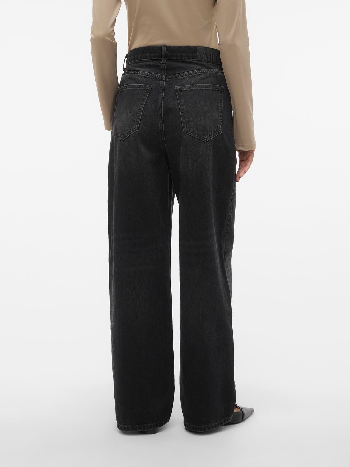 Vero Moda VMTAYLOR Medelhög midja Baggy Fit Jeans -Black Denim - 10306152