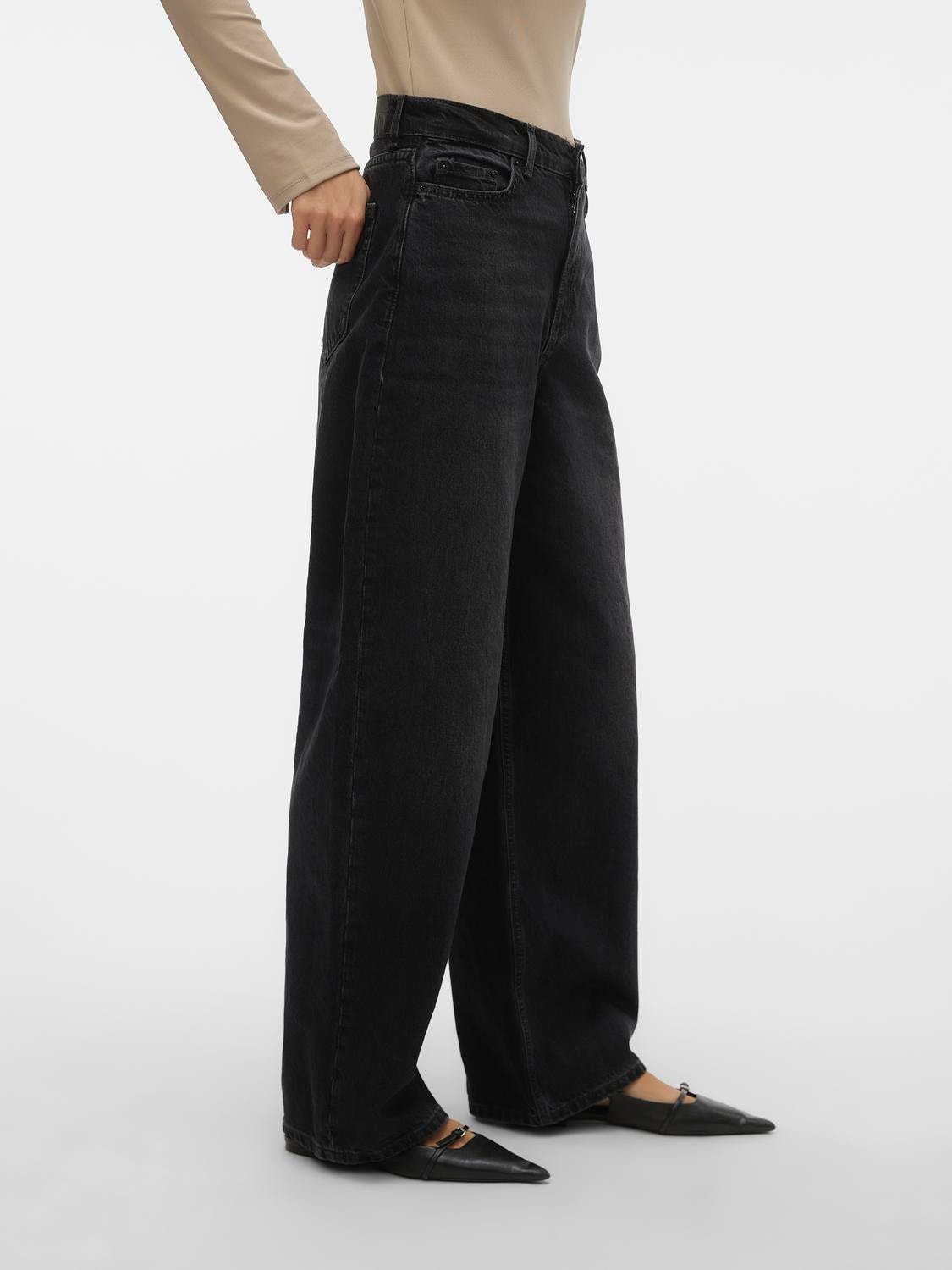 Vero Moda VMTAYLOR Baggy Fit Jeans -Black Denim - 10306152
