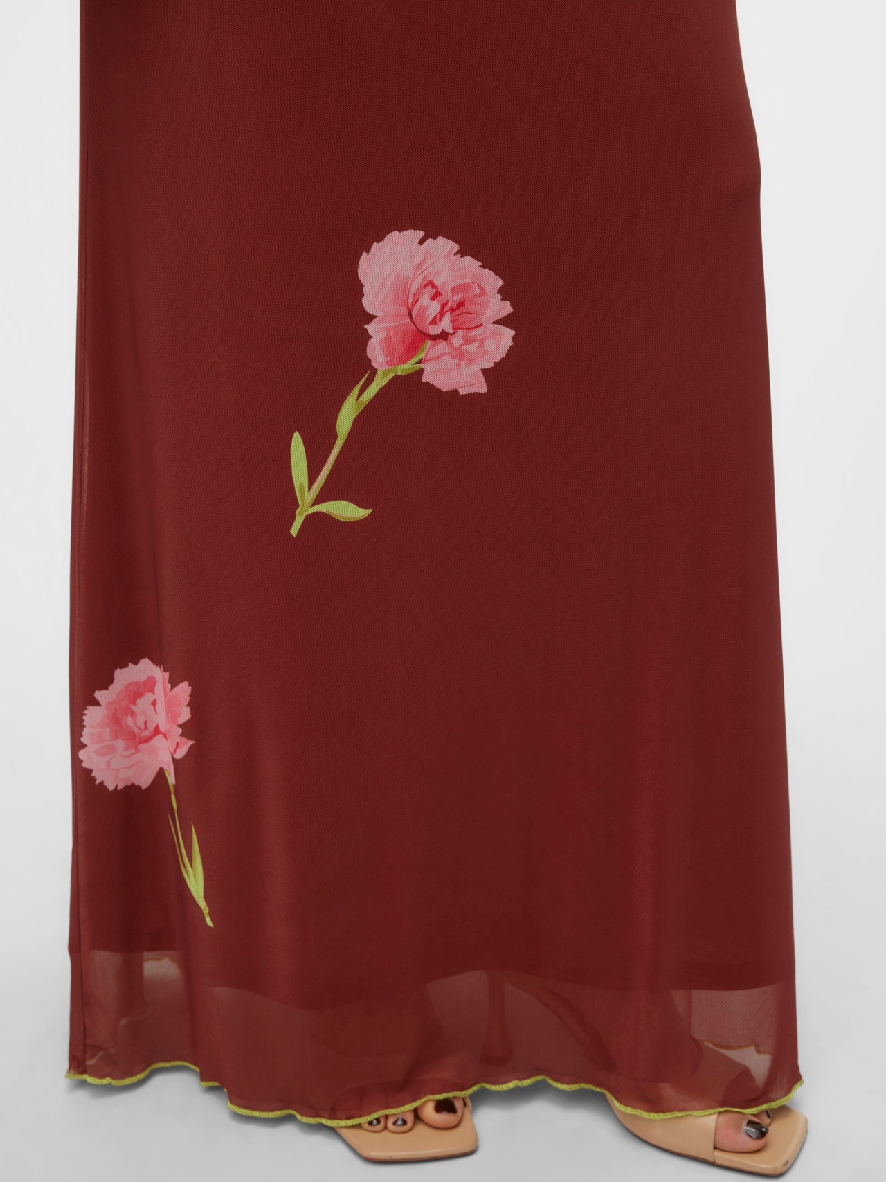 Vero Moda SOMETHINGNEW x SANDRA LAMBECK Lang kjole -Cherry Mahogany - 10306223