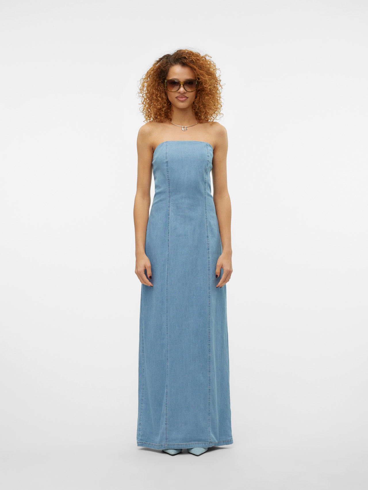 Vero Moda SOMETHINGNEW x SANDRA LAMBECK Lang kjole -Light Blue Denim - 10306238