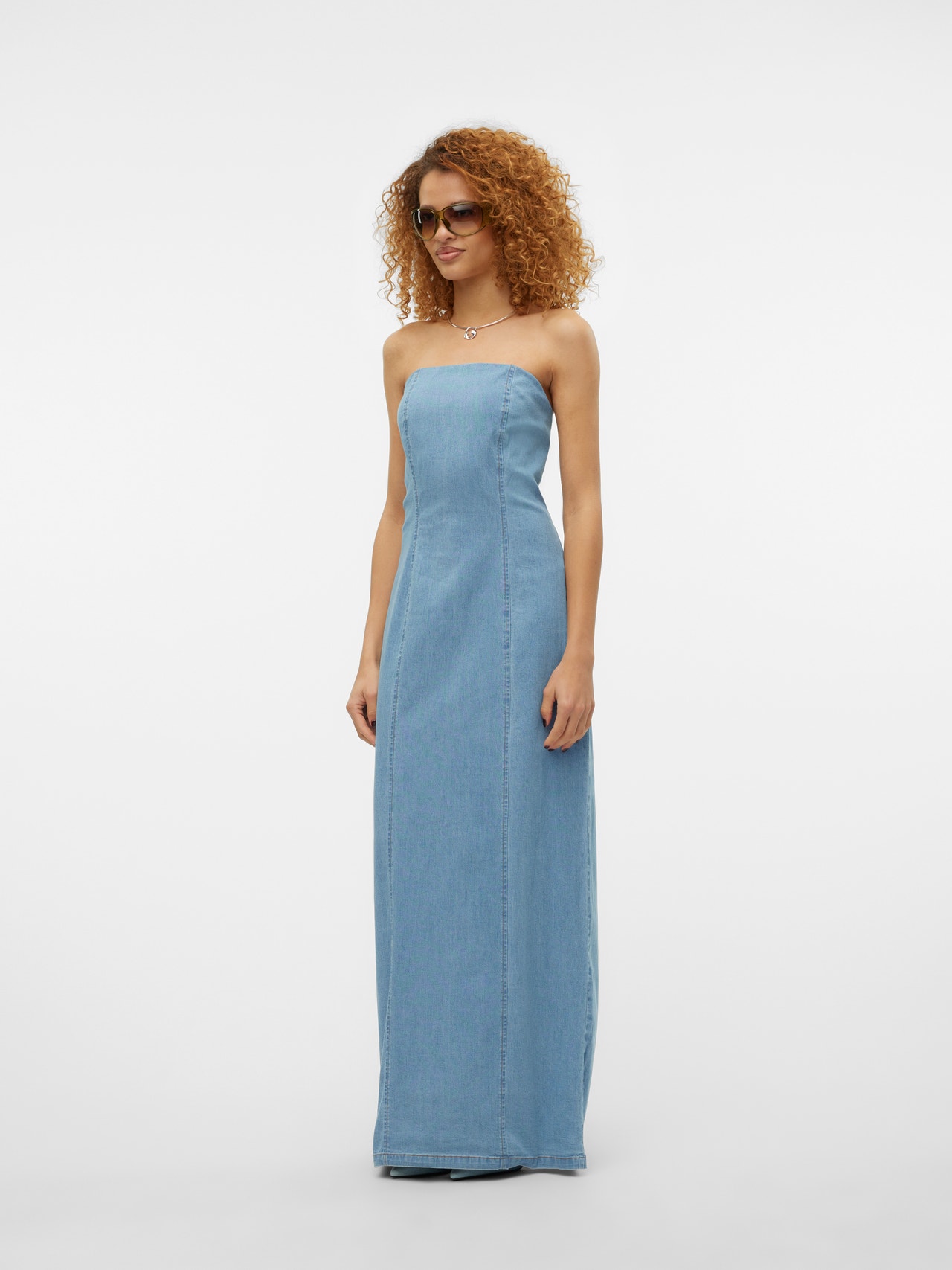 Vero Moda SOMETHINGNEW x SANDRA LAMBECK Long dress -Light Blue Denim - 10306238