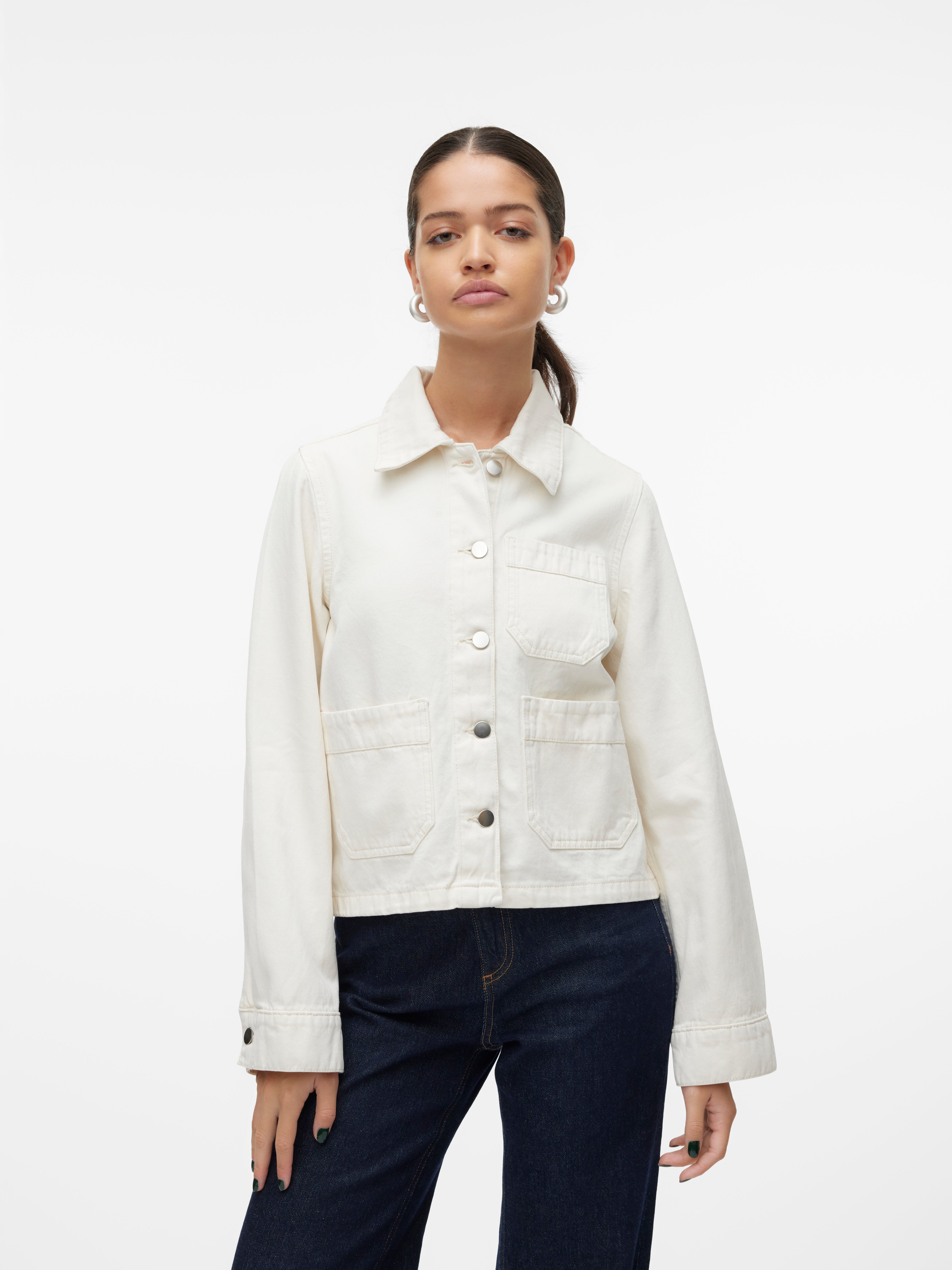 Vero moda white denim 2024 jacket