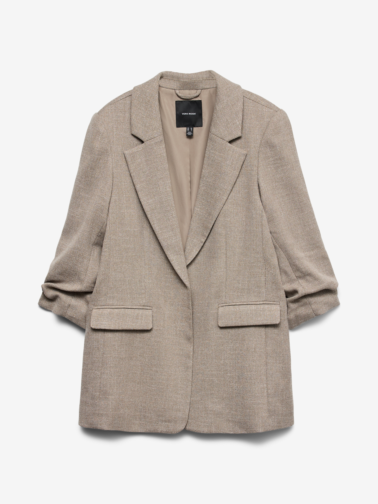 Vero Moda Regular fit lange blazer met plooien, model 'FRIDA' in metallic zwart gemêleerd online kopen | P&C Vero Moda Regular fit lange blazer met plooien, model 'FRIDA' in metallic zwart gemêleerd online kopen | P&C