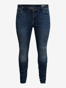 Vero Moda VMCSEVEN Średni stan Krój skinny Jeans -Dark Blue Denim - 10306607