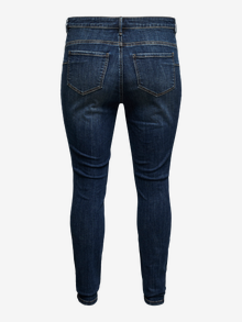 Vero Moda VMCSEVEN Średni stan Krój skinny Jeans -Dark Blue Denim - 10306607