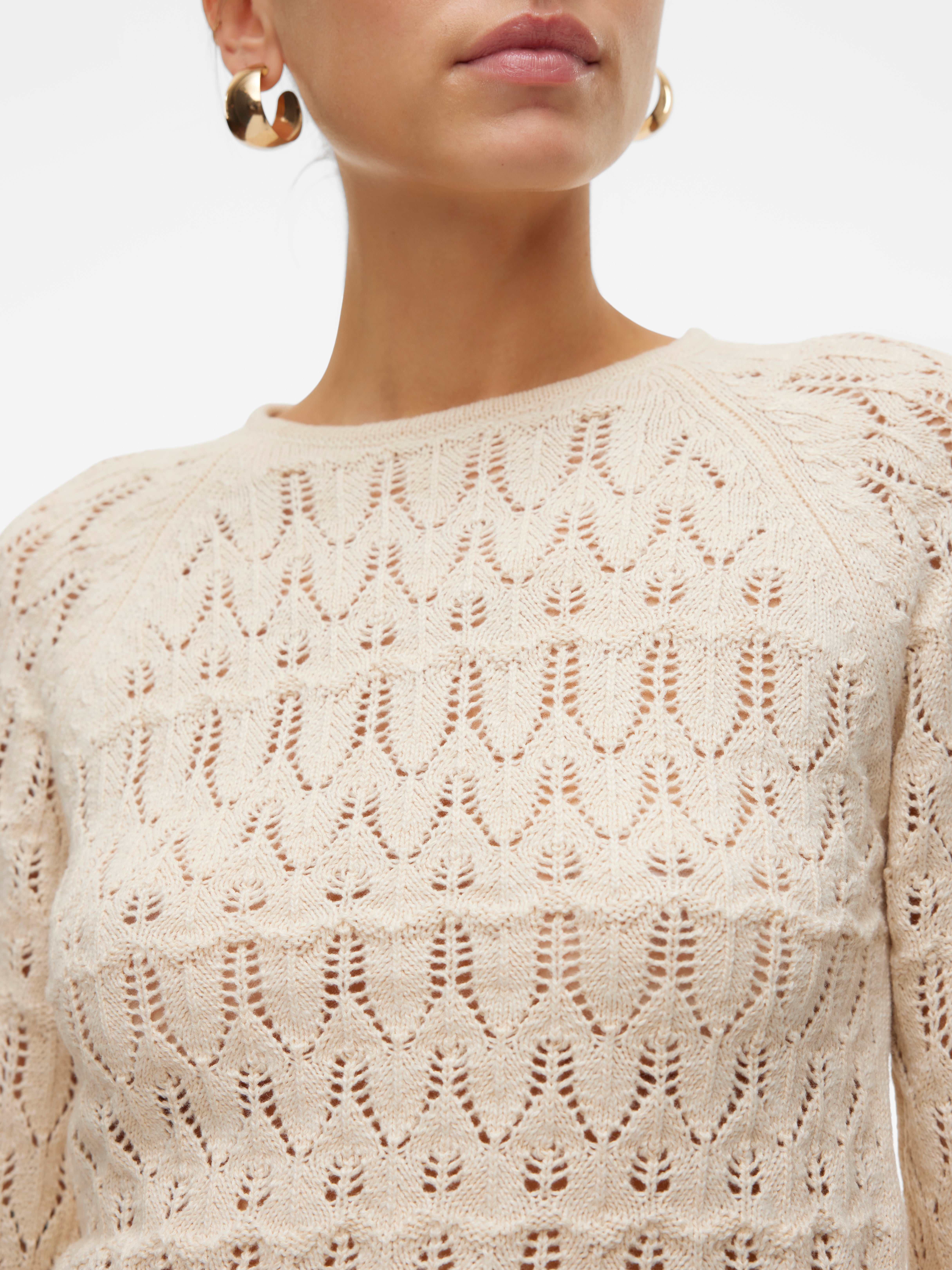 Vmboom Ls V Neck Pullover Light Grey Melange