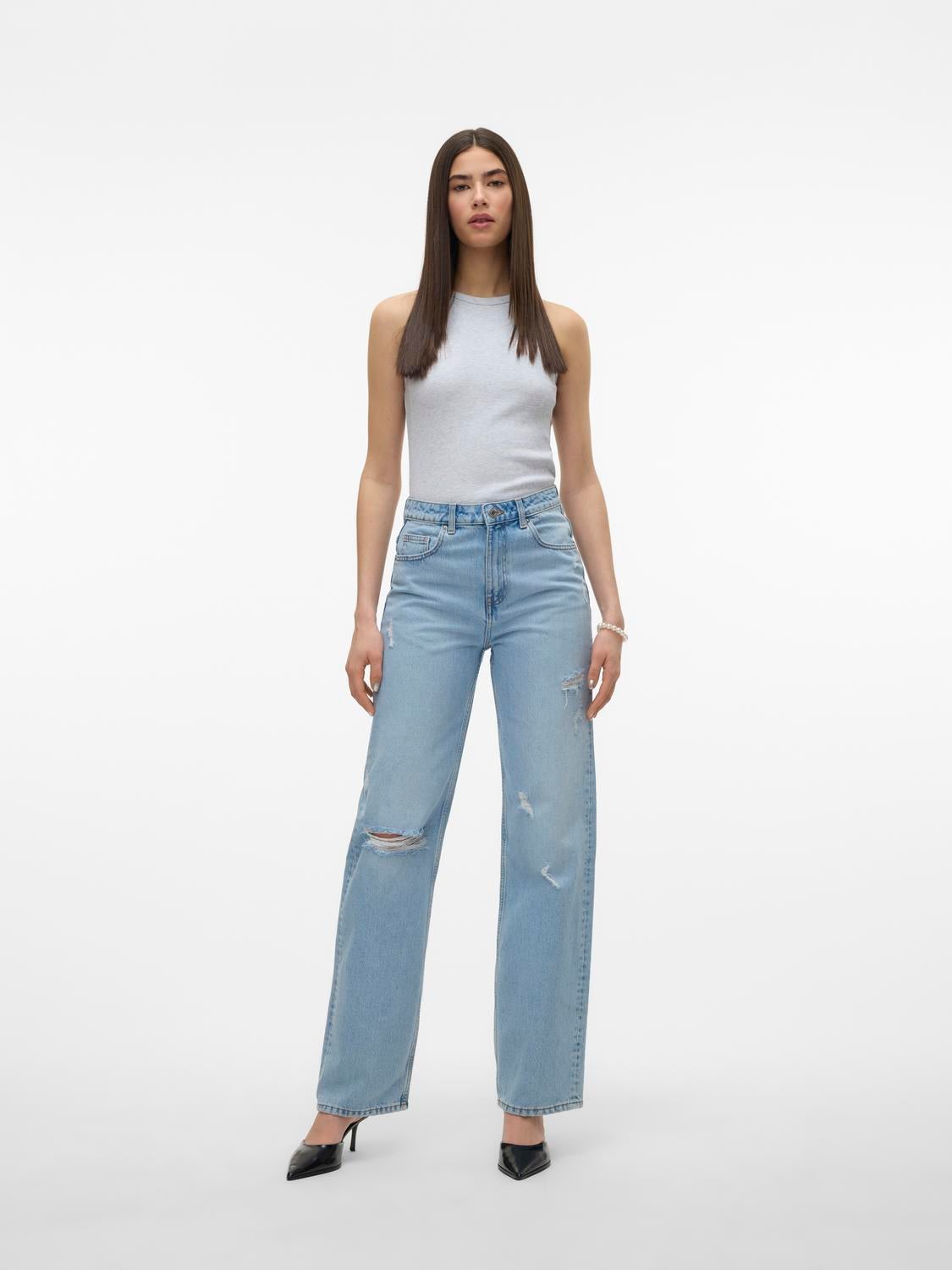 VMRYLEE Høyt snitt Straight Fit Jeans