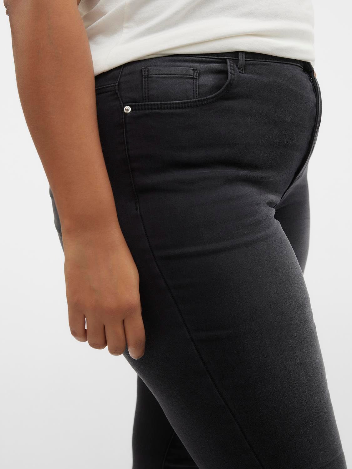 Vero Moda VMSOPHIA Hög midja Slim Fit Jeans -Black - 10306749