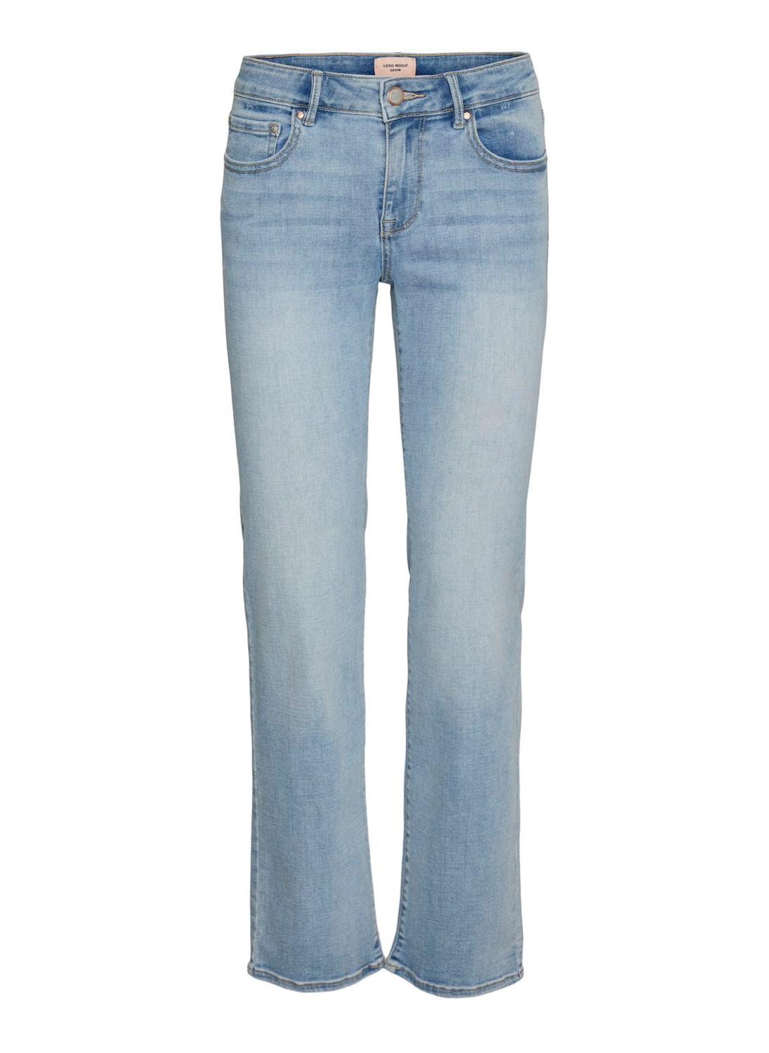 Vero Moda VMFLASH Medelhög midja Rak passform Jeans -Light Blue Denim - 10306824
