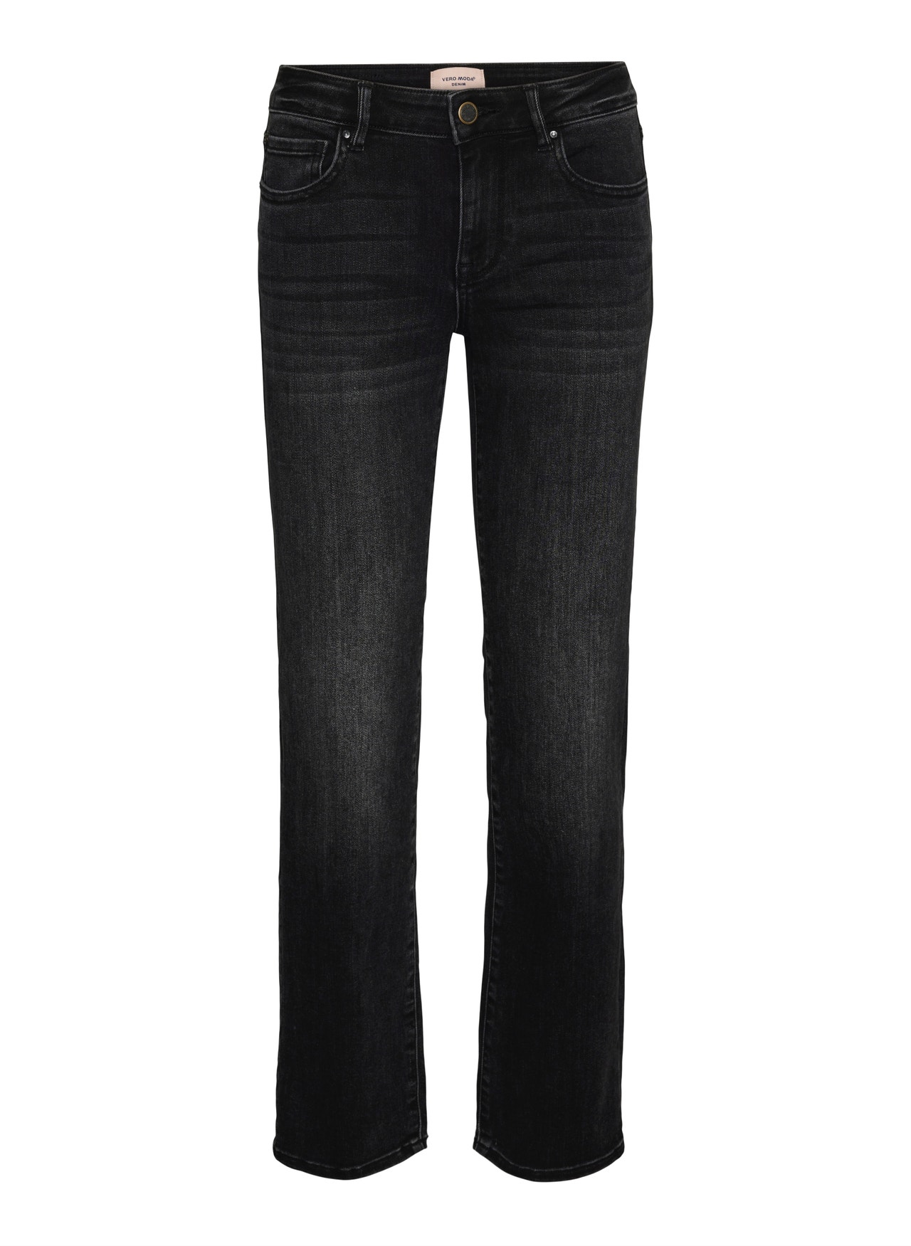Vero Moda VMFLASH Mid rise Straight Fit Jeans -Black Denim - 10306825