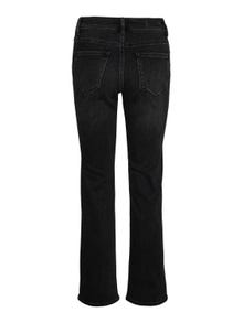 Vero Moda VMFLASH Medelhög midja Rak passform Jeans -Black Denim - 10306825