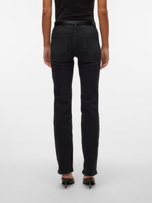 Vero Moda VMFLASH Middels høyt snitt Straight Fit Jeans -Black Denim - 10306825