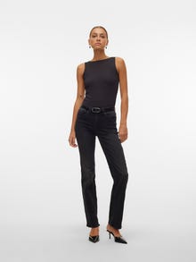 Vero Moda VMFLASH Mid rise Straight Fit Jeans -Black Denim - 10306825