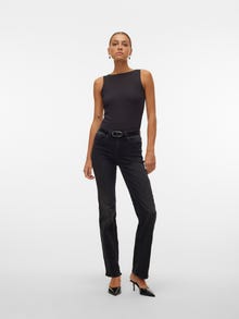 Vero Moda VMFLASH Middels høyt snitt Straight Fit Jeans -Black Denim - 10306825