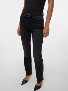Vero Moda VMFLASH Middels høyt snitt Straight Fit Jeans -Black Denim - 10306825