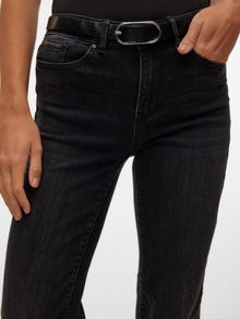 Vero Moda VMFLASH Medelhög midja Rak passform Jeans -Black Denim - 10306825
