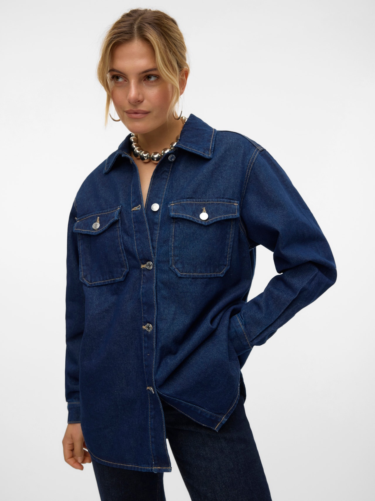 Vero Moda VMNAYA Camicia in jeans -Dark Blue Denim - 10306835