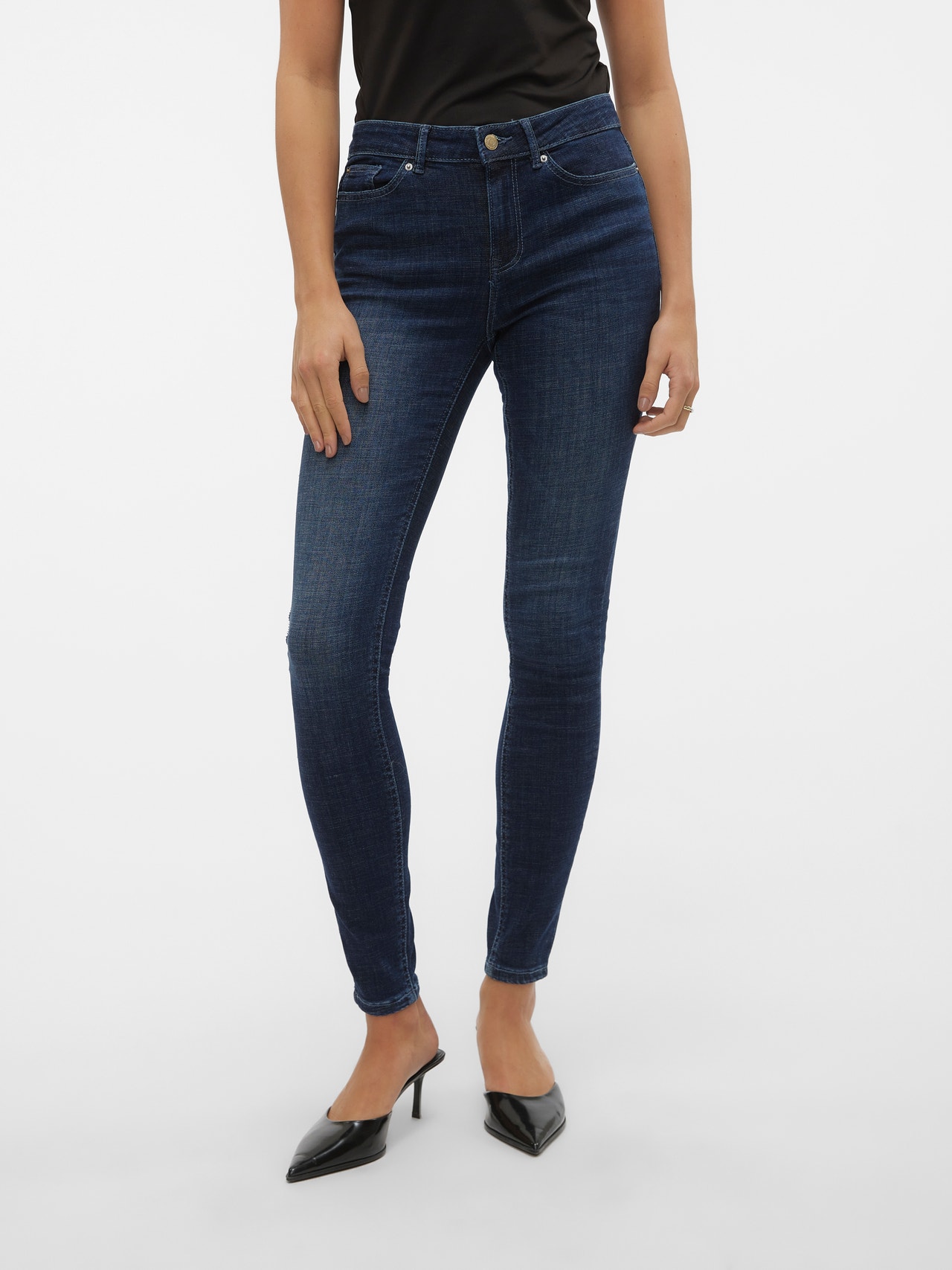 Vero Moda VMFLASH Skinny Fit Jeans -Dark Blue Denim - 10306876