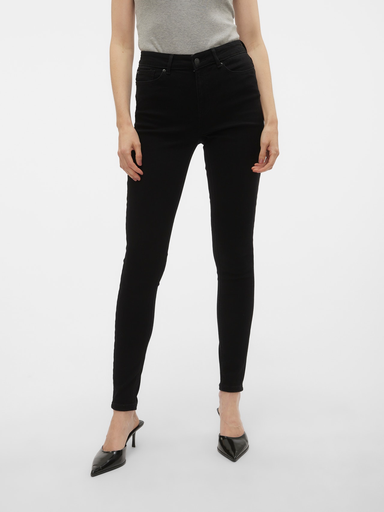 Vero Moda VMFLASH Krój skinny Jeans -Black Denim - 10306877