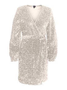Vero Moda VMCBELLA Kort klänning -Pumice Stone - 10306930