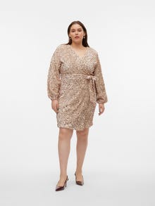 Vero Moda VMCBELLA Kort klänning -Pumice Stone - 10306930