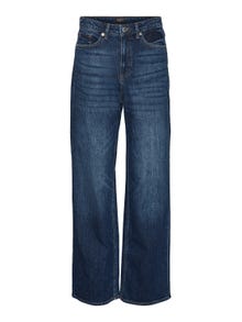 Vero Moda VMTESSA Hög midja Vid passform Jeans -Dark Blue Denim - 10306961