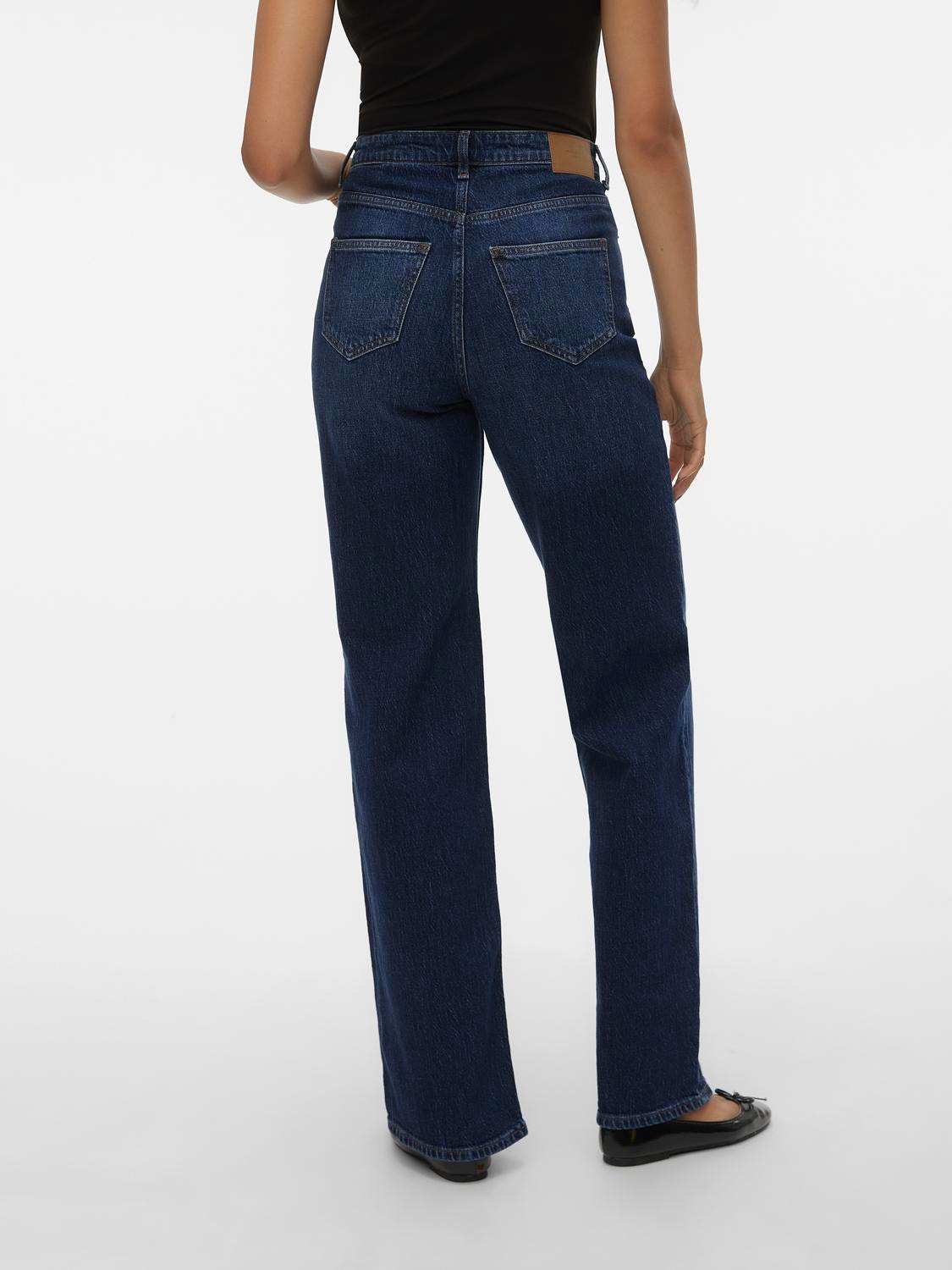 Vero Moda VMTESSA Wide Fit Jeans -Dark Blue Denim - 10306961