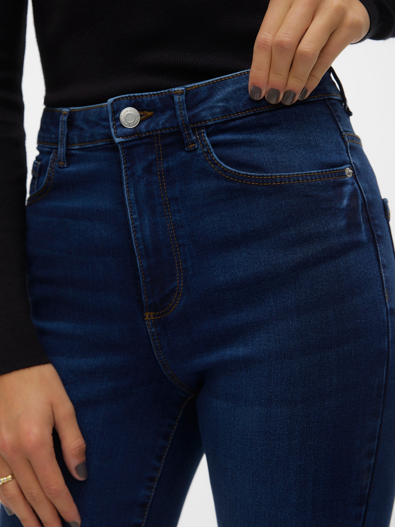Vero Moda VMSOPHIA Hög midja Slim Fit Jeans -Dark Blue Denim - 10306983
