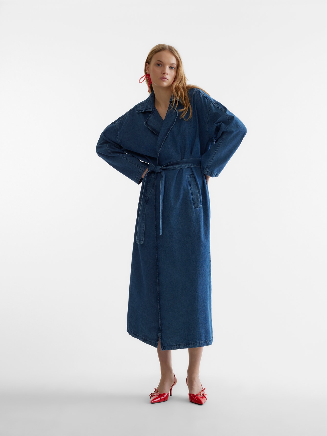 Vero Moda SOMETHINGNEW X THE ATELIER Coat -Medium Blue Denim - 10306995
