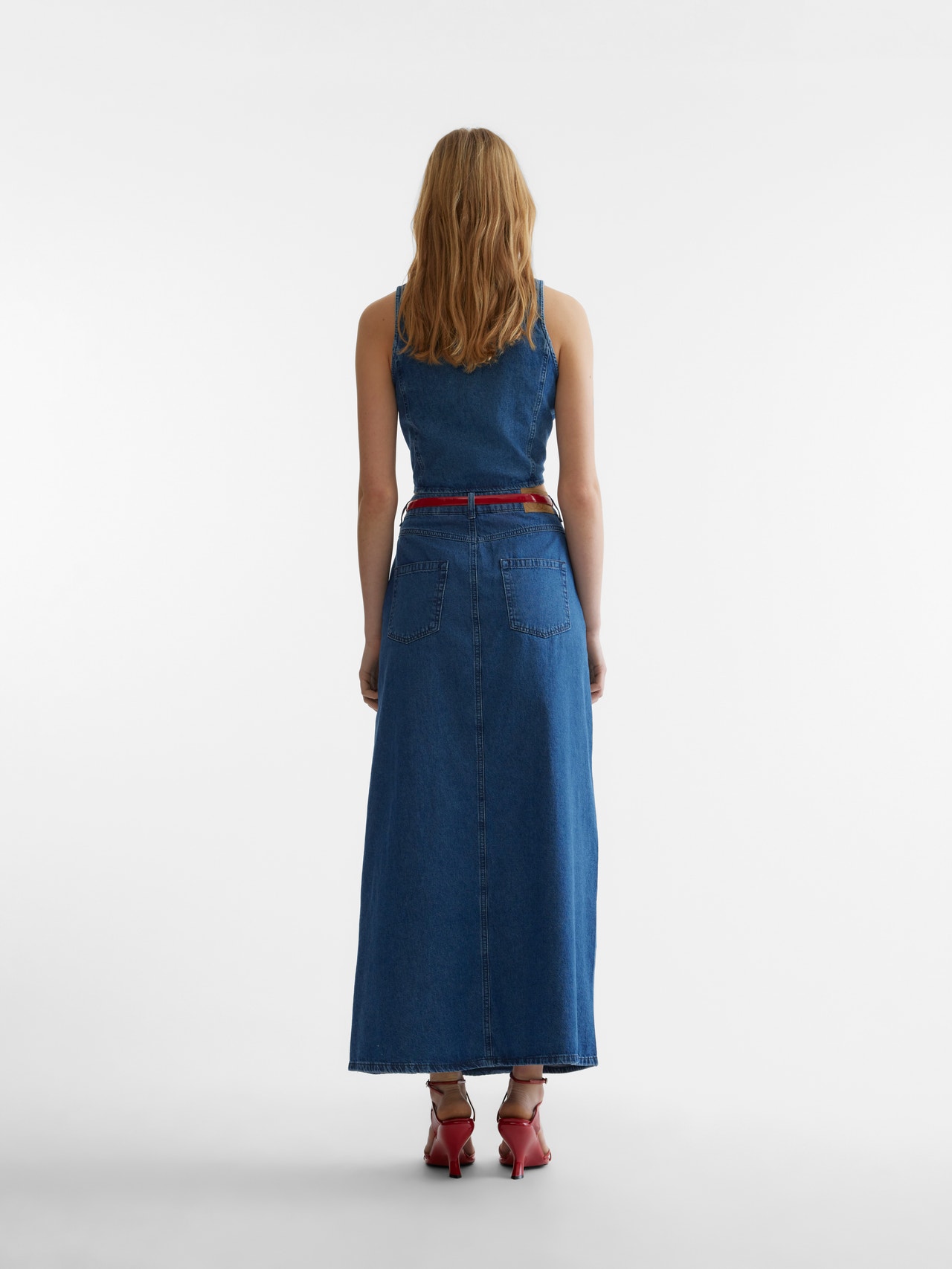 Vero Moda SOMETHINGNEW X THE ATELIER Długa spódnica -Medium Blue Denim - 10306997