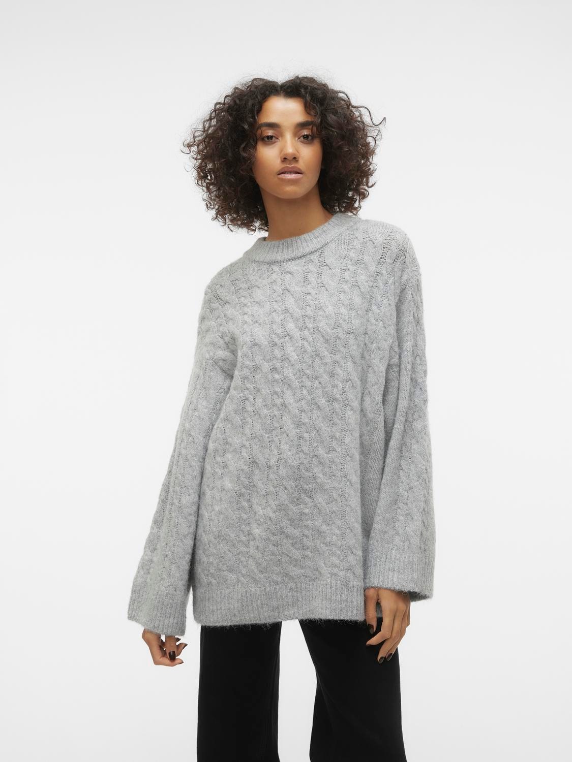 Vero Moda VMCOBALT Sweter -Light Grey Melange - 10307146