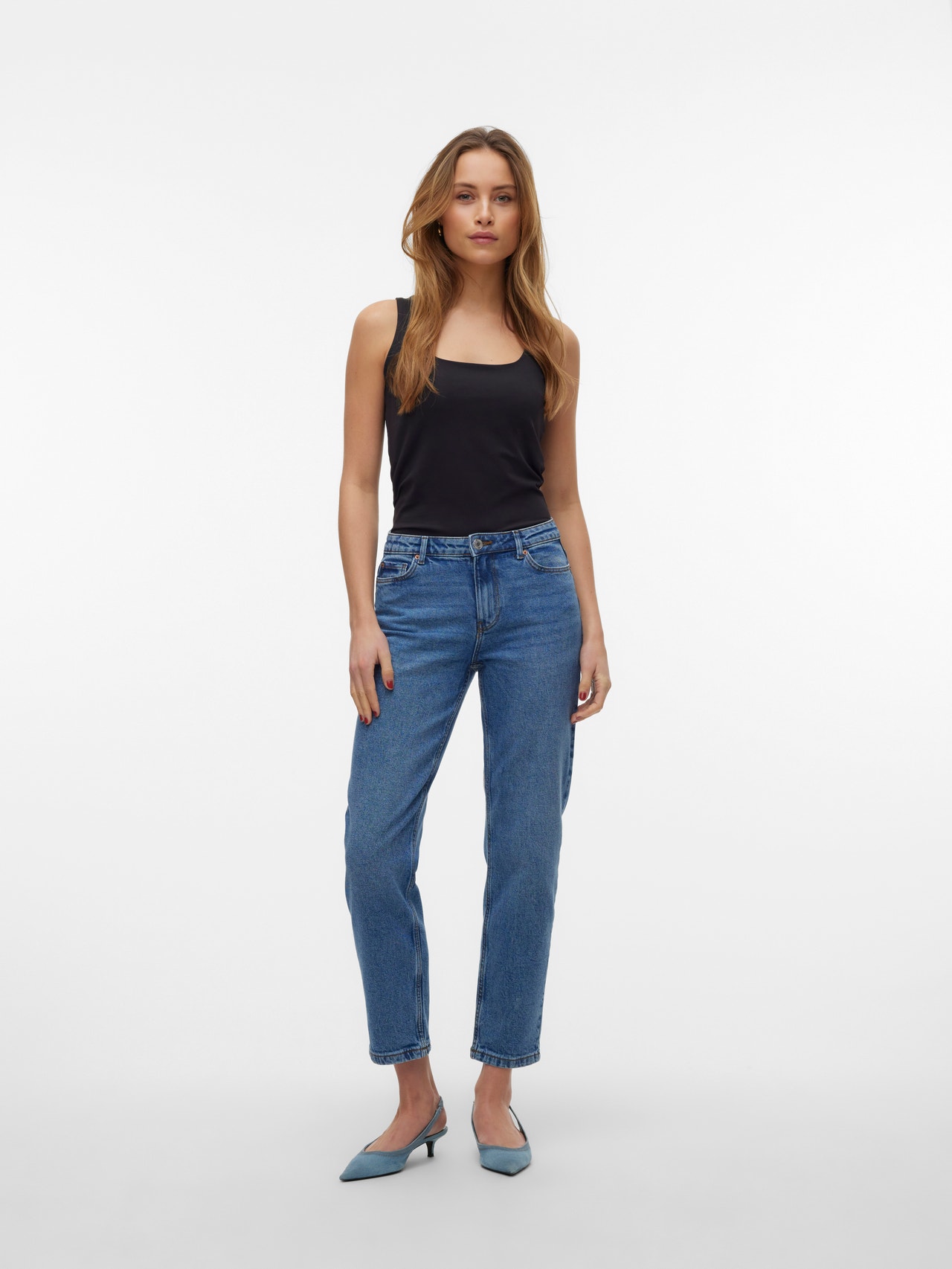 Vero Moda Jeans Straight Leg - Medium Blue Denim/blue Denim