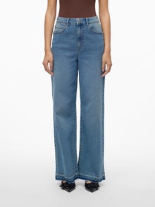 Vero Moda VMKATHY Hohe Taille Locker geschnitten Jeans -Light Blue Denim - 10307439