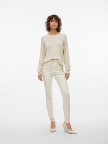 Vero Moda VMFLASH Normaali vyötärö Skinny fit Farkut -Ecru - 10307571