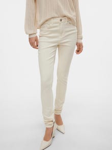 Vero Moda VMFLASH Normaali vyötärö Skinny fit Farkut -Ecru - 10307571