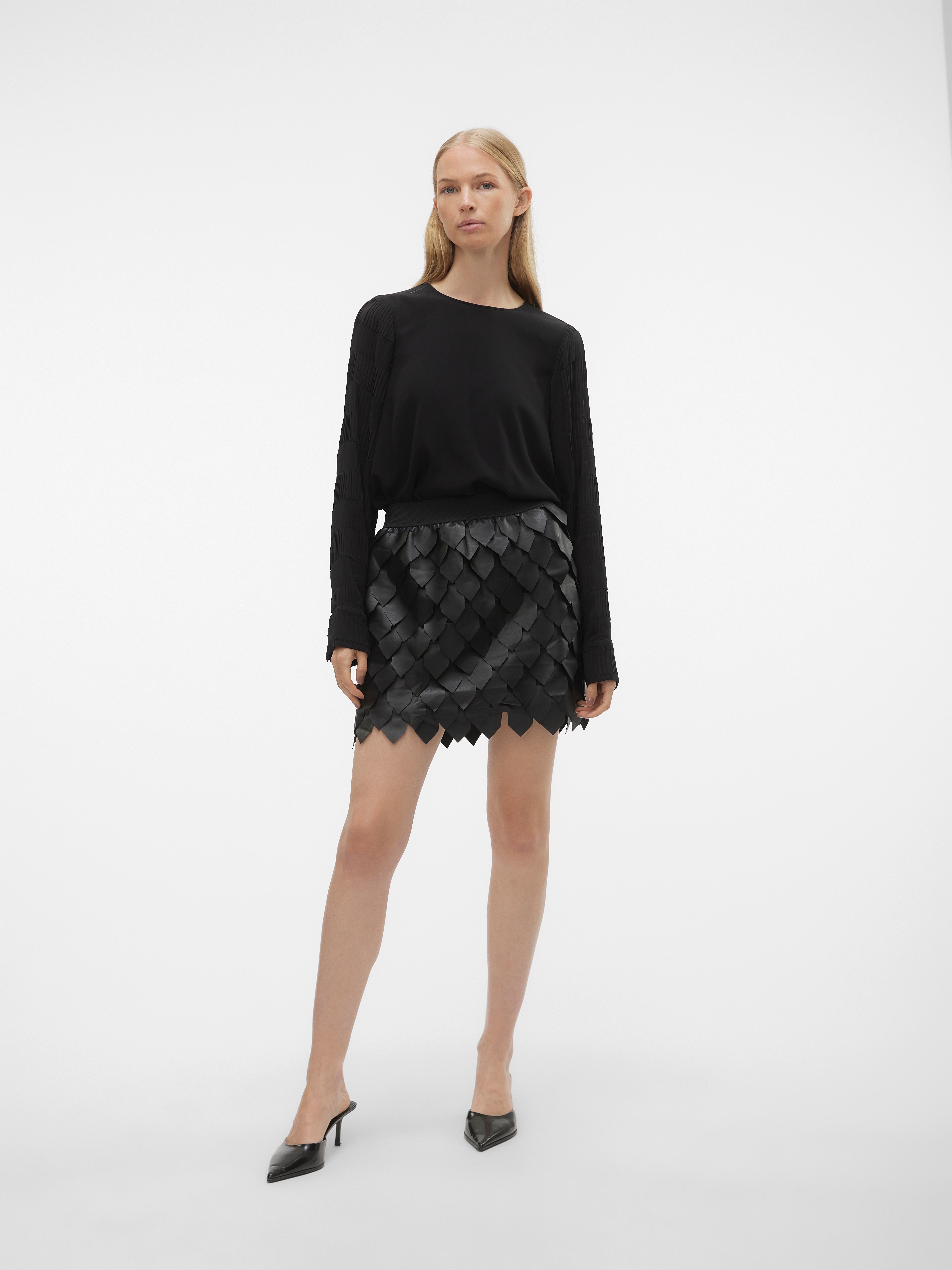 Bcbg black fringe skirt best sale