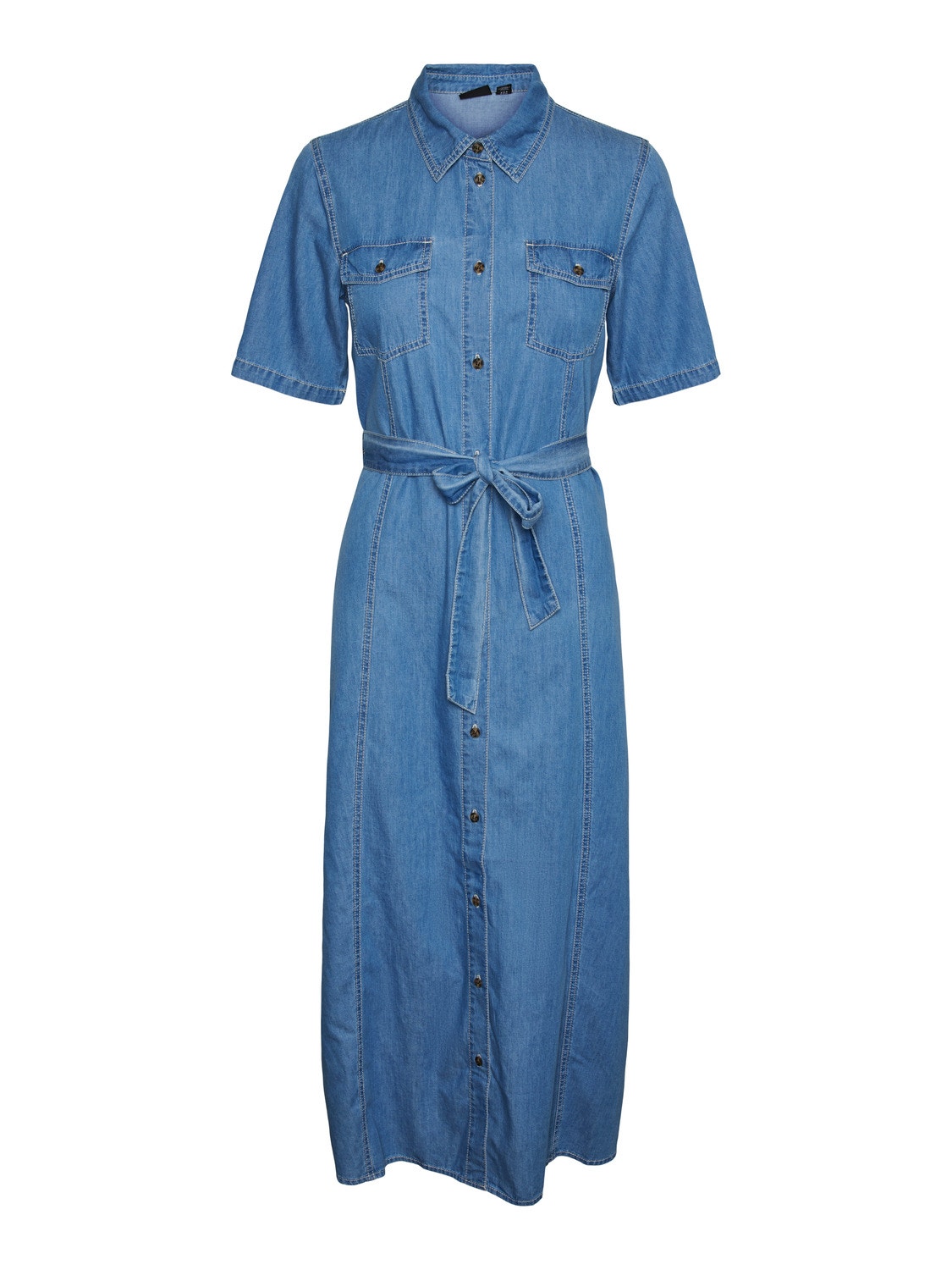 Vero Moda VMVIO Lång klänning -Medium Blue Denim - 10307809