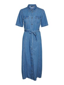 Vero Moda VMVIO Robe longue -Medium Blue Denim - 10307809