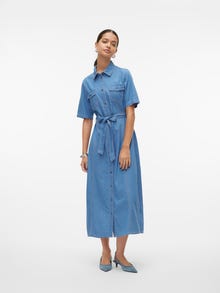 Vero Moda VMVIO Lange jurk -Medium Blue Denim - 10307809