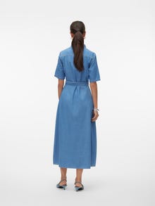 Vero Moda VMVIO Lång klänning -Medium Blue Denim - 10307809