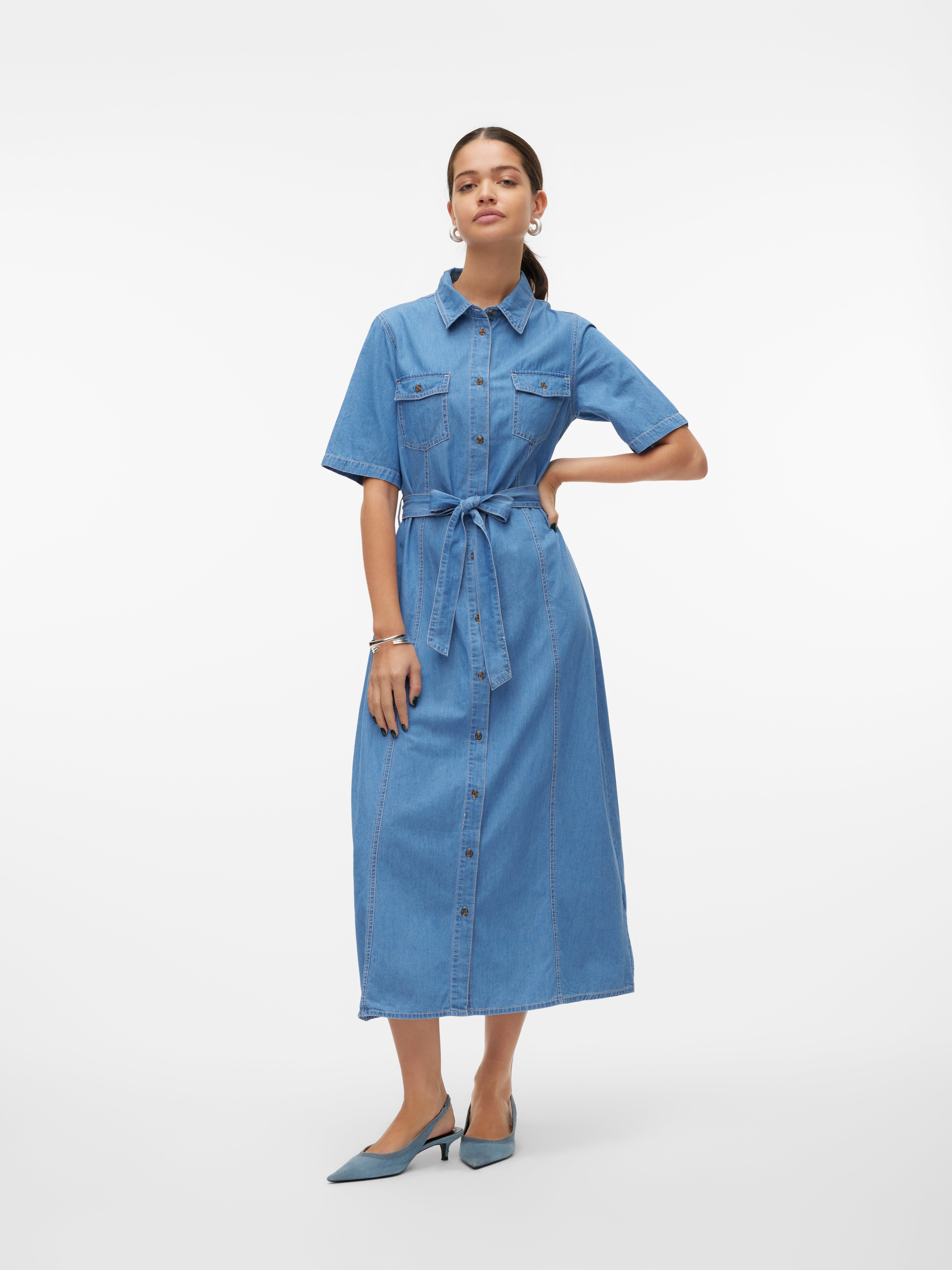 VMVIO Long dress | Medium Blue | Vero Moda®