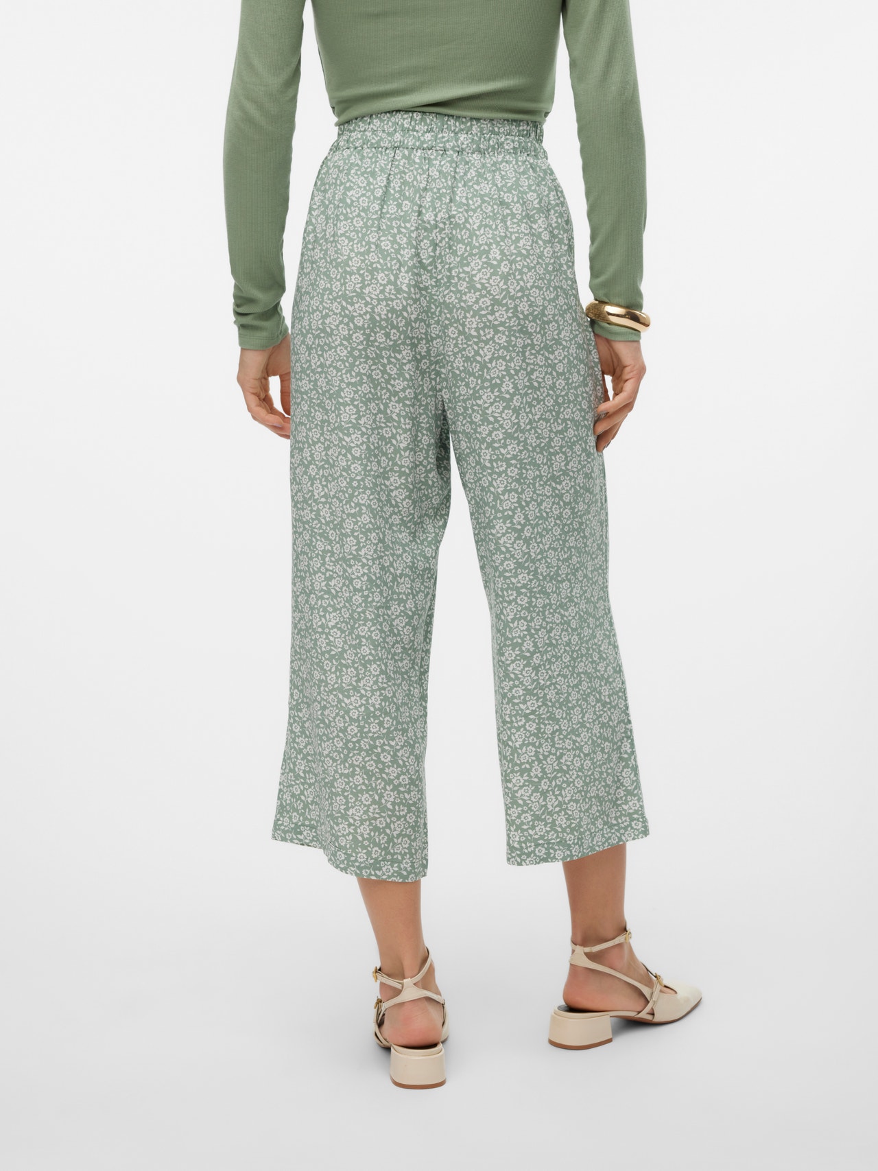 Vero Moda VMEASY Korkea vyötärö Housut -Hedge Green - 10308013