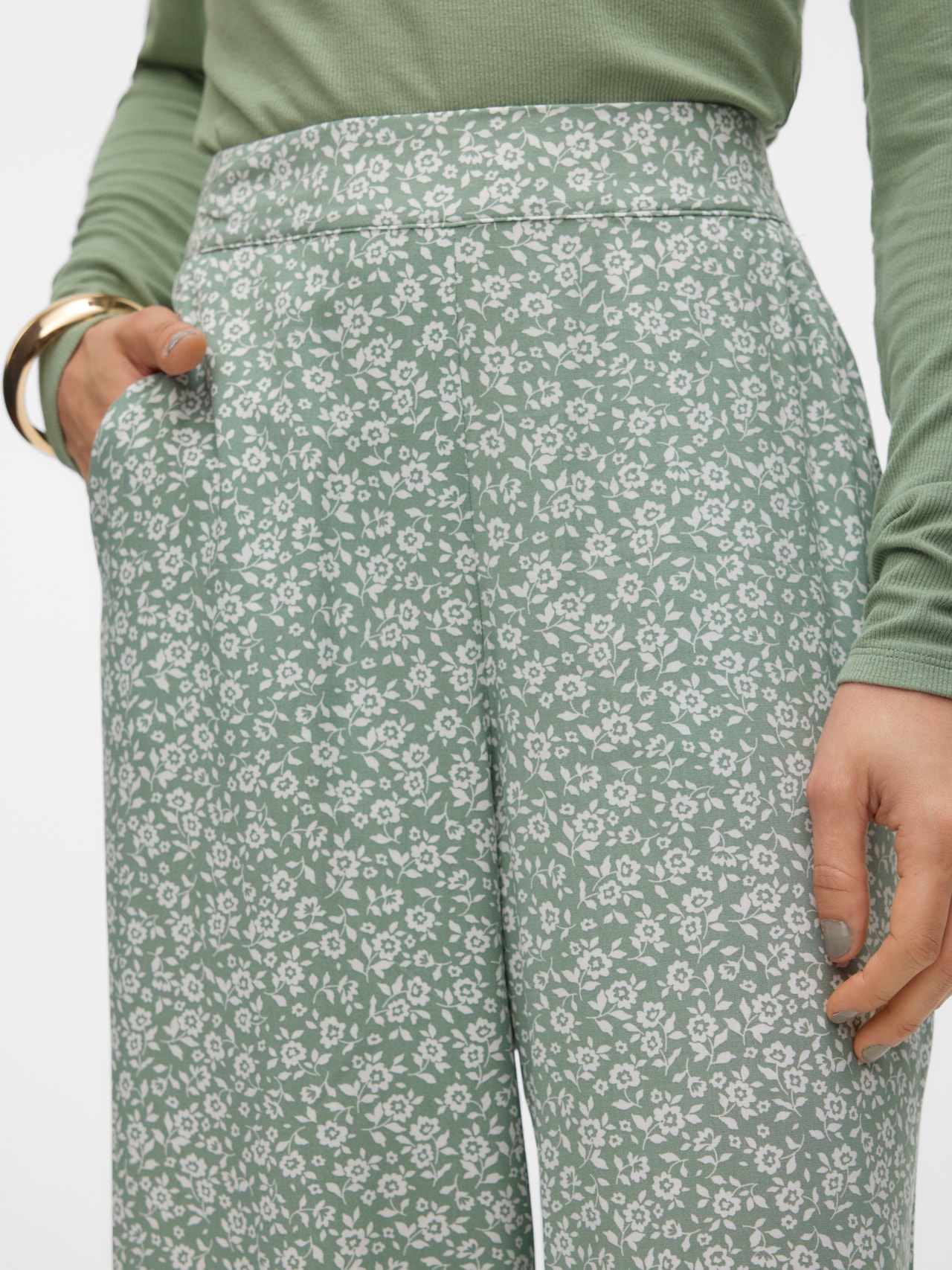 Vero Moda VMEASY Trousers -Hedge Green - 10308013
