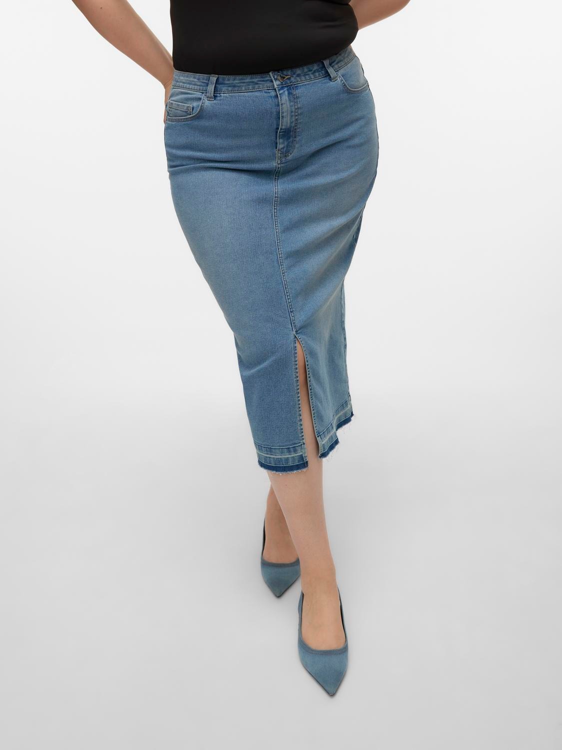Vero Moda VMCLINA Long Skirt -Light Blue Denim - 10308042