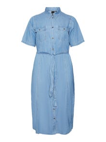 Vero Moda VMCVIO Lång klänning -Medium Blue Denim - 10308048